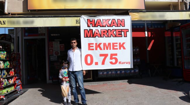  Ekmeği 0,75 kuruştan satan mahalle bakkalı vatandaşları mutlu etti