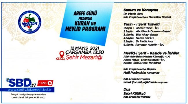 Mevlid programı SBD tv canlı yayınlanacak