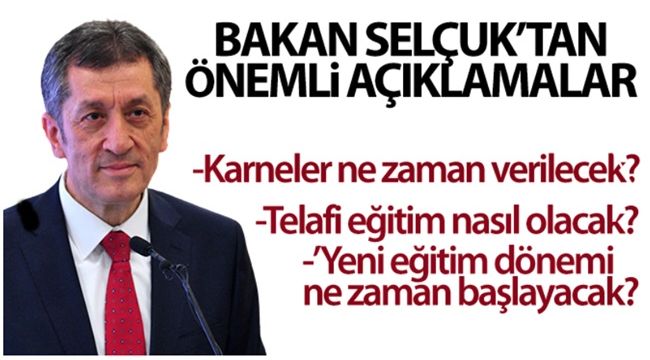 Bakan Selçuk'tan önemli açıklamalar