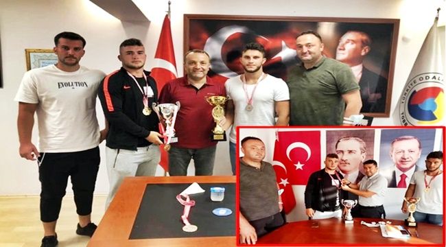 KARACAN ve OCAK'DAN ŞAMPİYON GÜREŞÇİLERİMİZE HEDİYELİ KUTLAMA