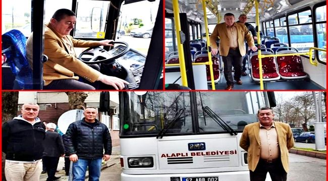 Belediye başkanı halk otobüsü şoförlüğü yaptı