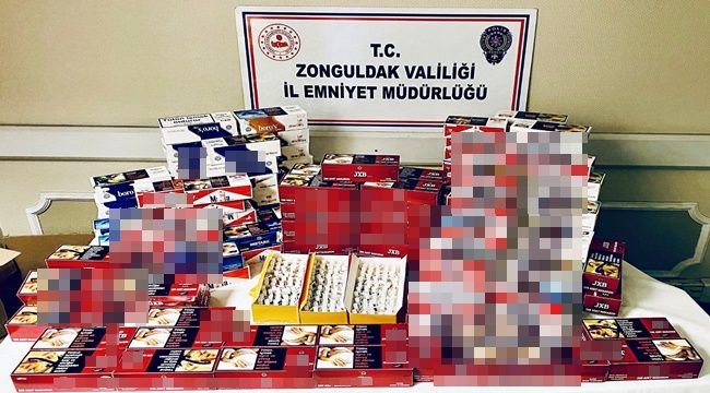 Zonguldak'ta 30 bin adet bandrolsüz makaron ele geçirildi