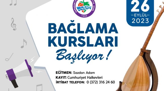 BAĞLAMA KURSU MÜRACAATLARI BAŞLADI