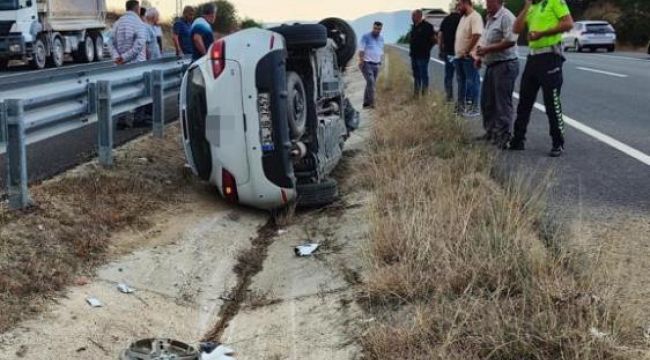  Yoldan çıkan otomobil yan yattı: 3’ü çocuk 6 kişi yaralandı