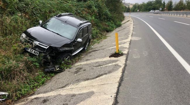  Yağmurda ıslanan yol kazaya neden oldu